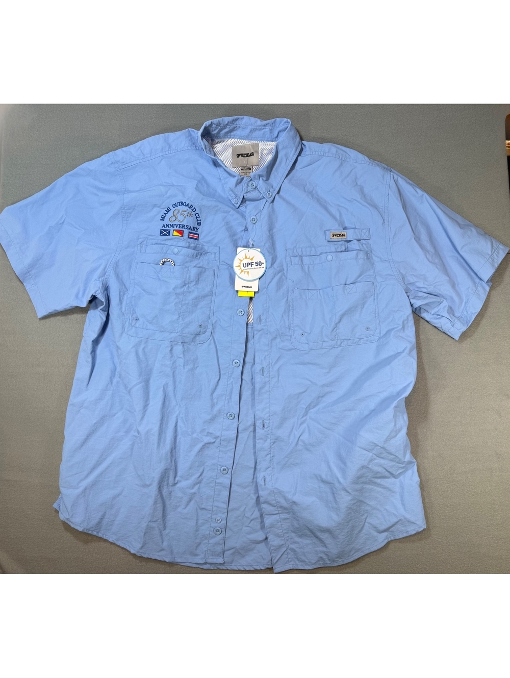 TSLA Men's Vented Button-Down Shirt w/ UPF 50+ Protection
